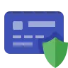 GlowCareHealth secure payment icon, credit card with shield