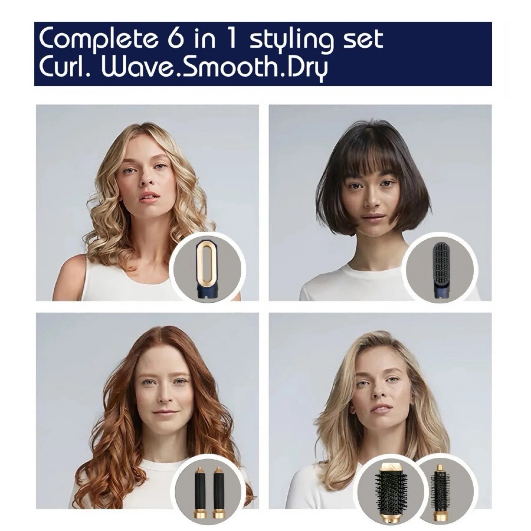 Hair Dryer 6 - 1 | Hair Styling Tools - GlowCareHealth