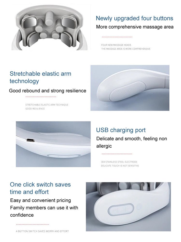 Smart Neck Massager with Heat & Vibration | - GlowCareHealth