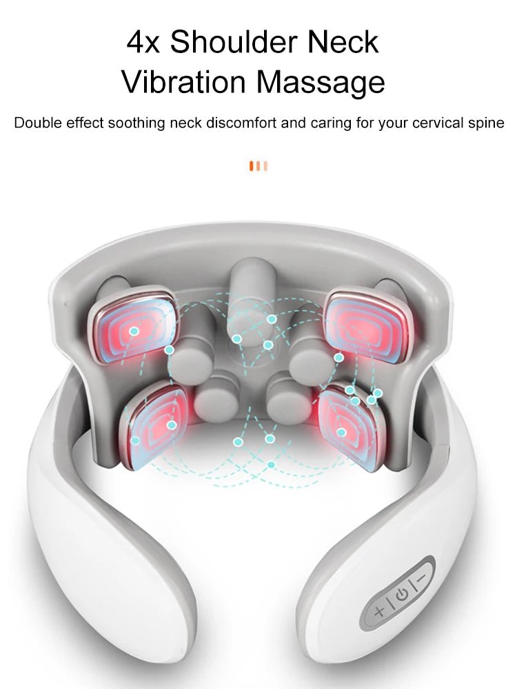 Smart Neck Massager with Heat & Vibration | - GlowCareHealth
