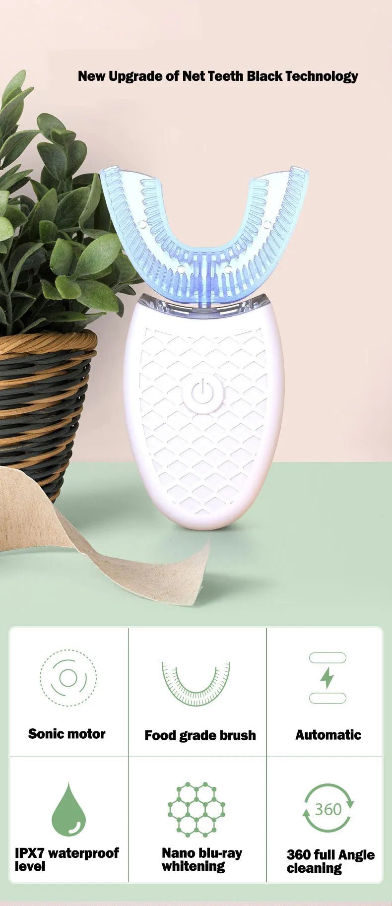 360° U - Sonic Whitening Toothbrush | - GlowCareHealth