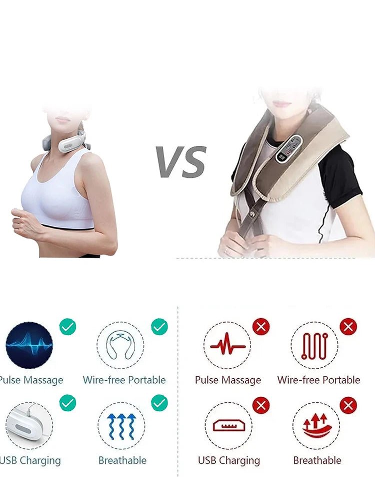 Smart Neck Massager with Heat & Vibration | - GlowCareHealth