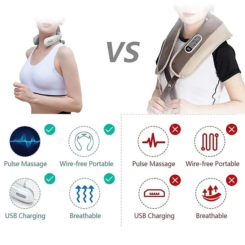 Smart Neck Massager with Heat & Vibration | - GlowCareHealth